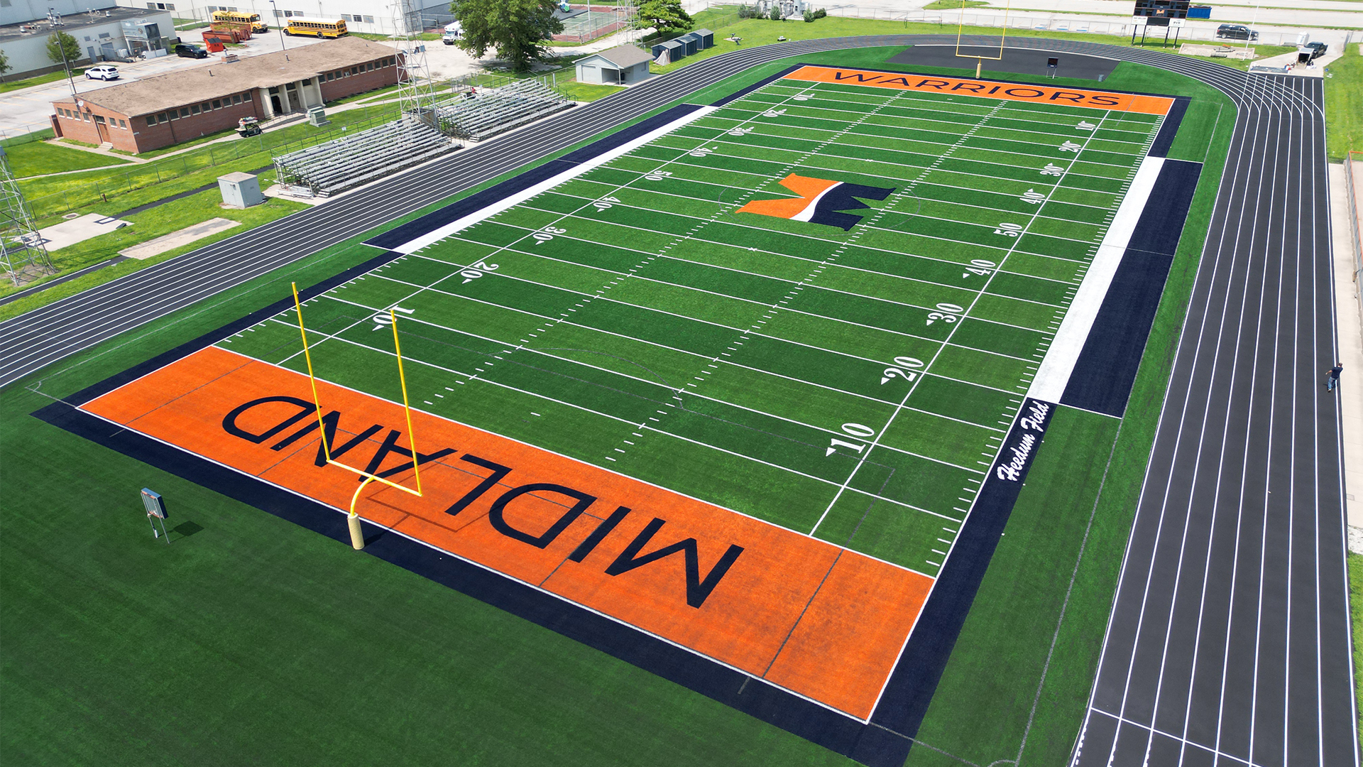 Midland Installs New Turf and Track Surface at Heedum Field