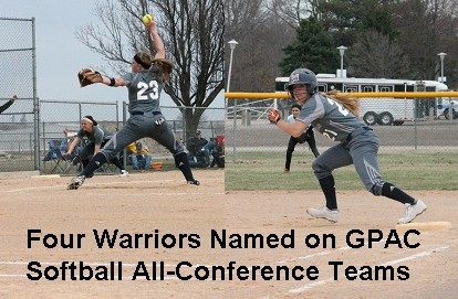 Four Warriors Named on GPAC Softball All-Conference Teams