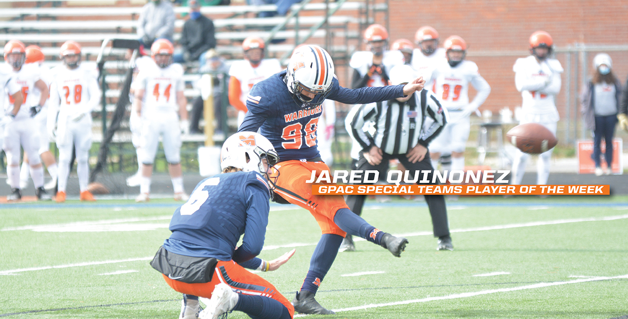 Quinonez Named GPAC Special Teams Player of the Week