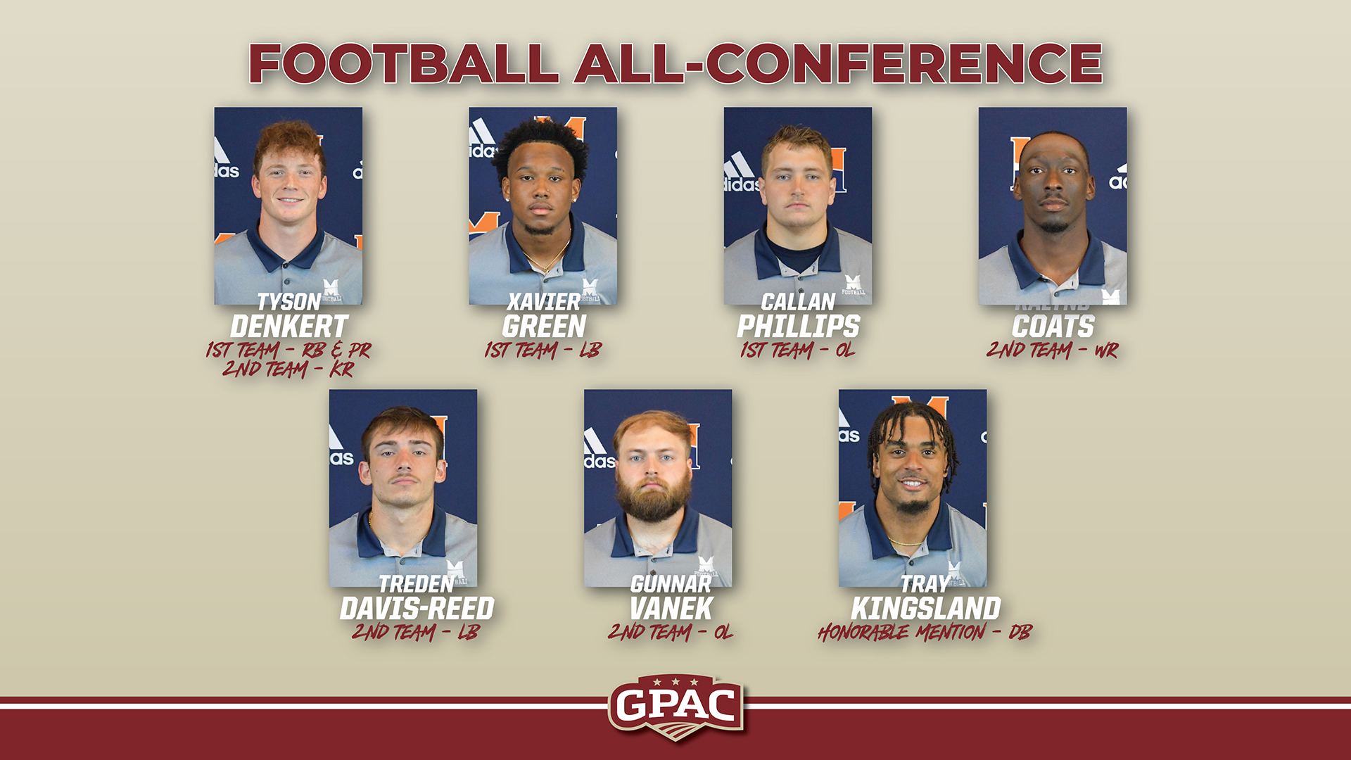 Seven Warriors Named to All-Conference List