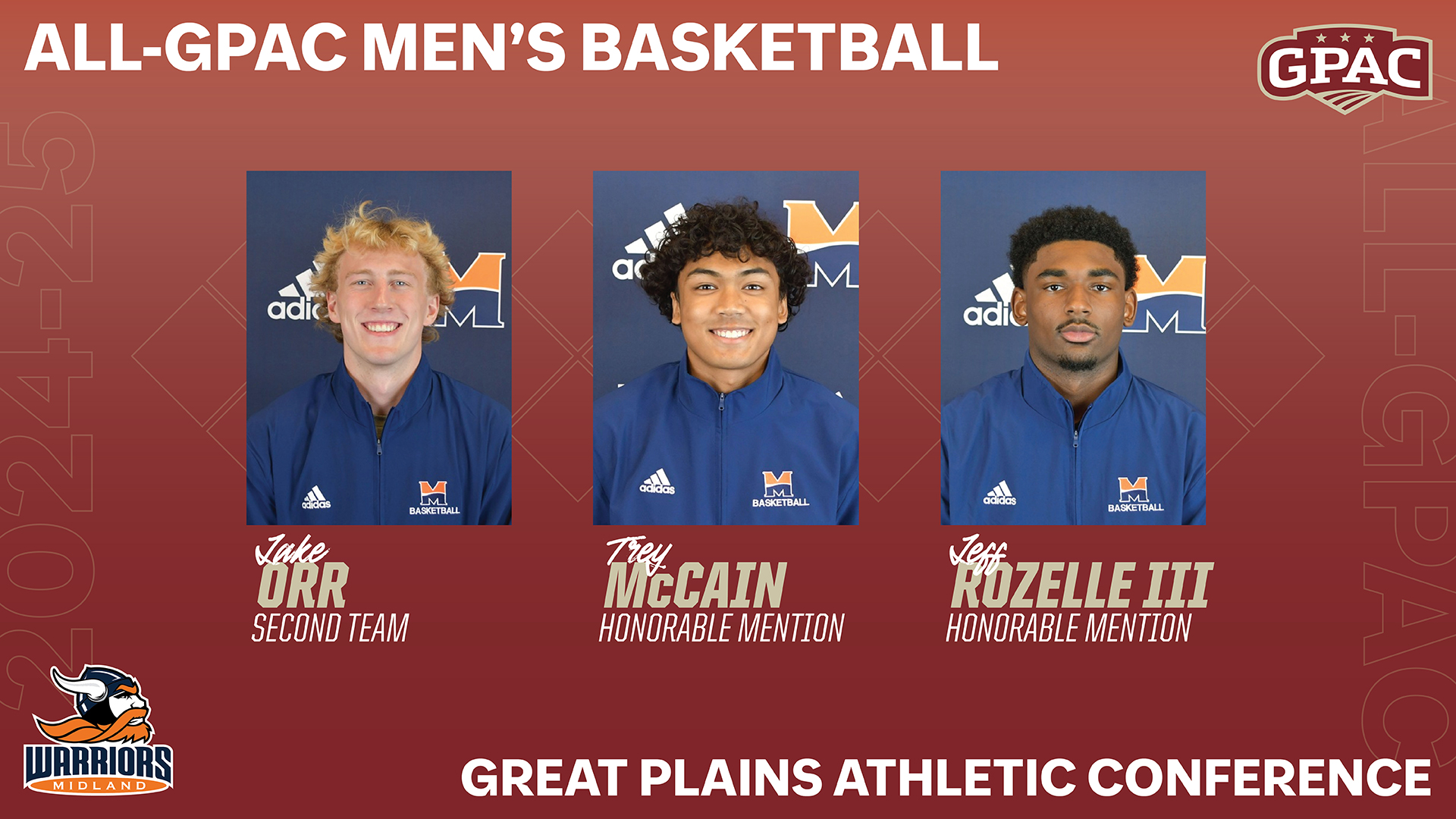 Orr Named to All-GPAC Team; Two Others Earn Honorable Mentions