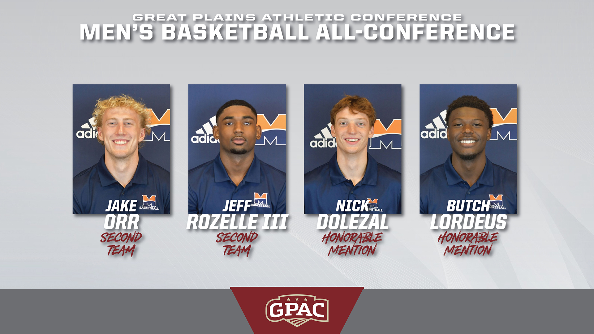 Two Warriors Earn All-GPAC Honors; Four Warriors Recognized