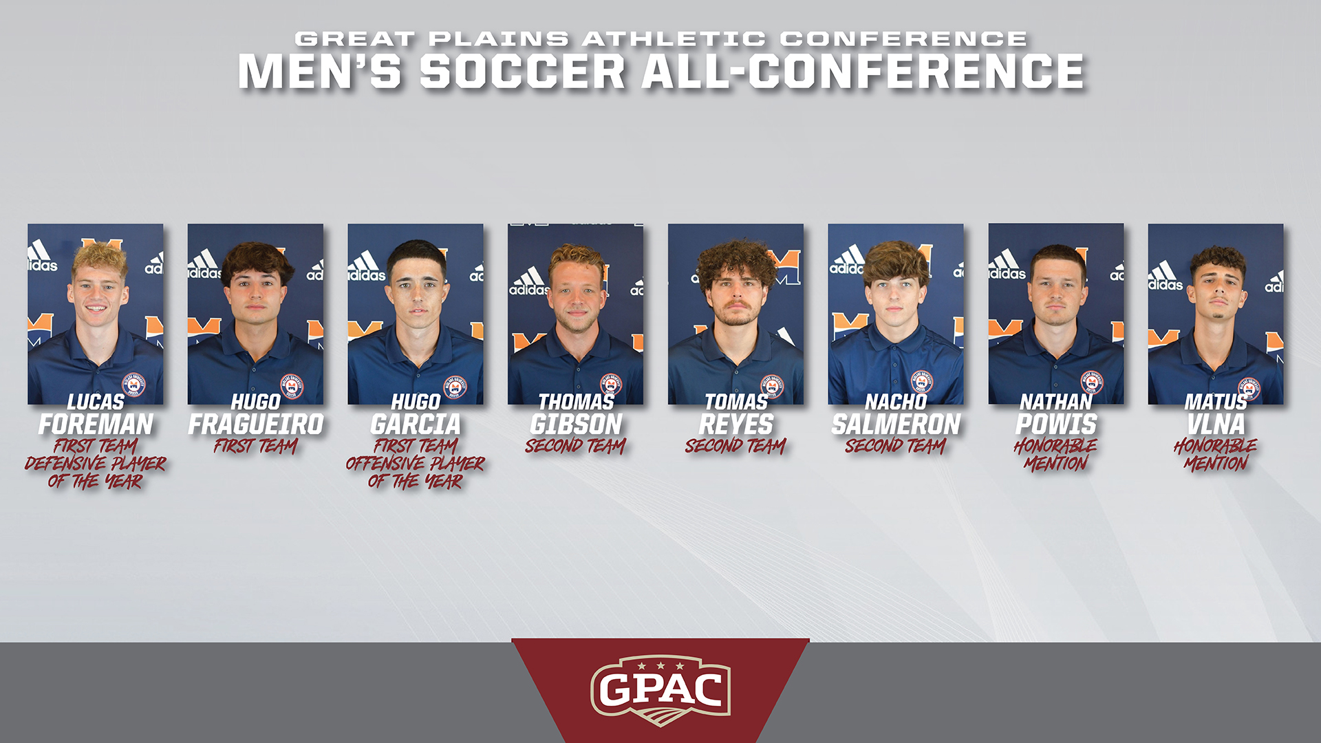 Foreman and Garcia Highlight Eight Warriors Named to GPAC All-Conference Teams