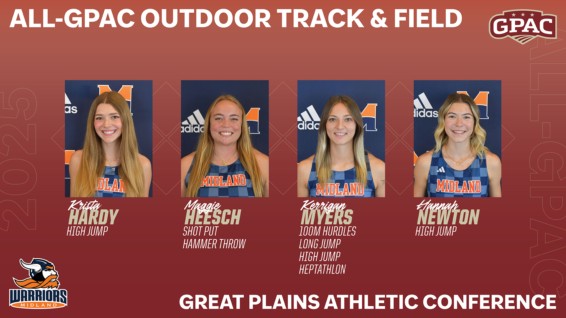 Four Warriors Earn Outdoor Honors